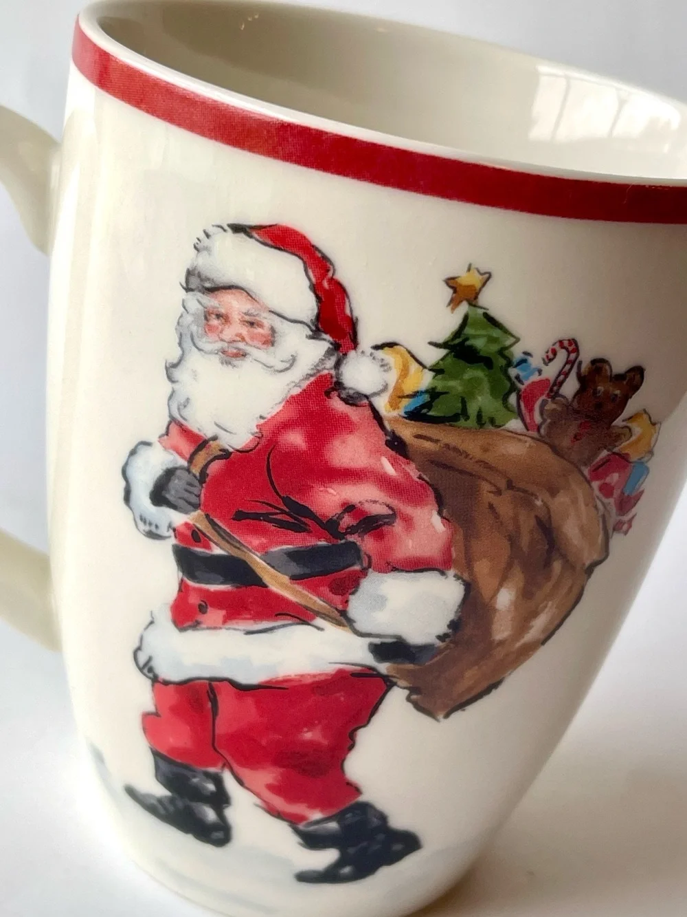 Pottery Barn Painted Santa Claus Mug- Discontinued